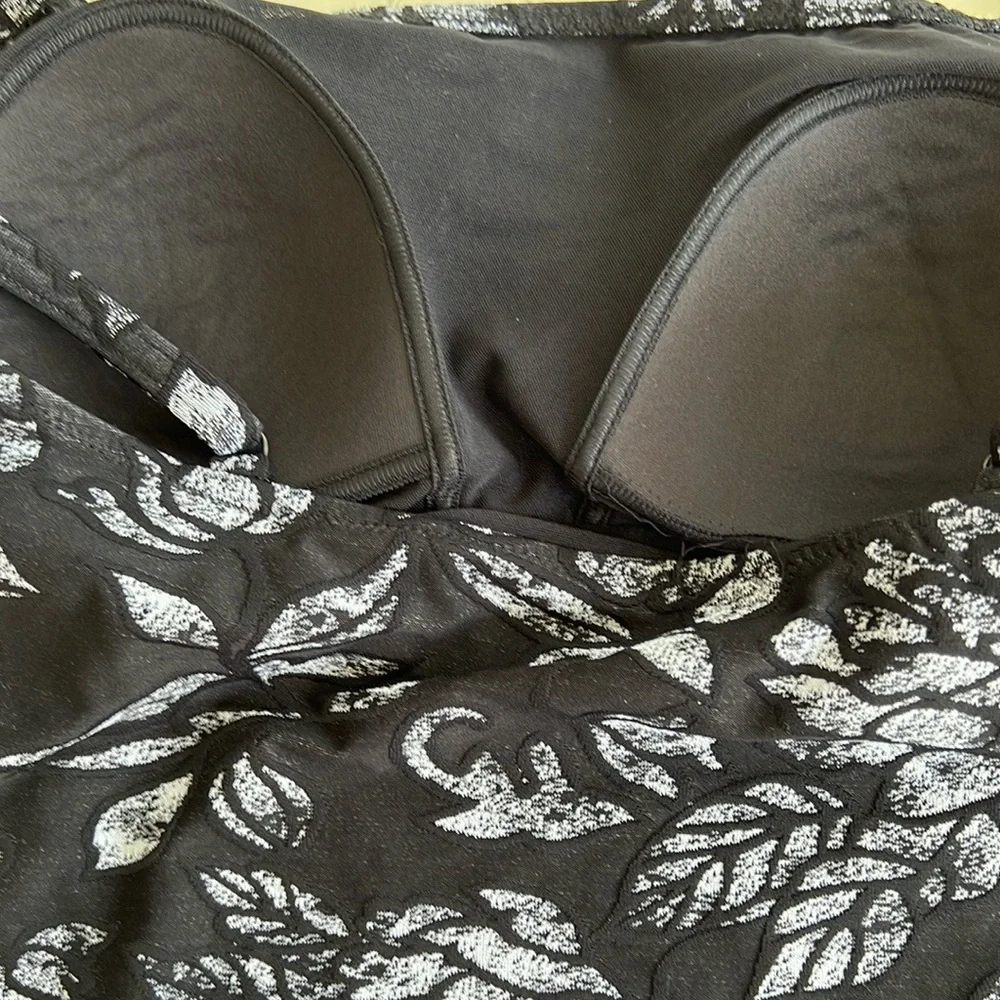 Gottex Vintage Abstract Floral Tankini Swimsuit Size 12 w/Matching Skirt Size L - Picture 9 of 12